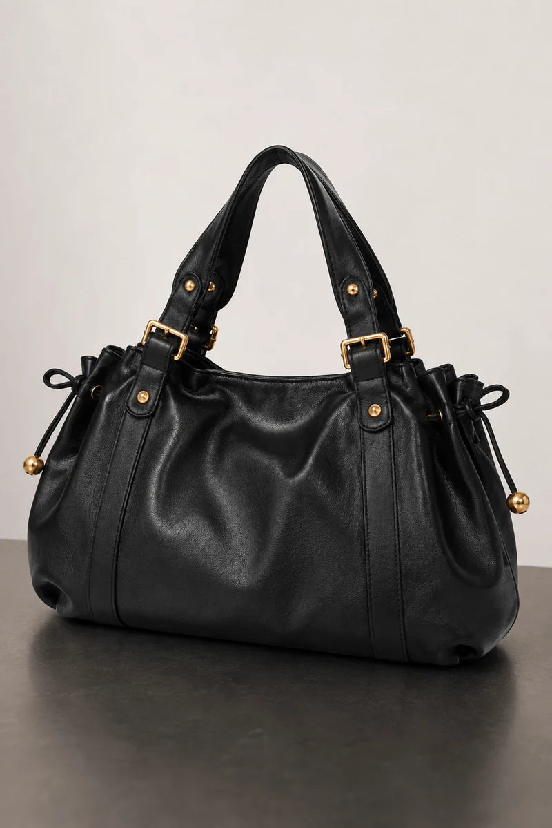 Quievera Gold-Finish Leather Bag